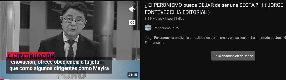 Menospreciar a Cristina (a la que ayudó a deshumanizar con sus ominosas tapas) ahora se extiende a menospreciar a sus seguidores tachándonos de SECTA.
Vergonzoso periodismo de <a href="/Fontevecchia/">Jorge Fontevecchia</a> que no se dirige contra el Poder (como pretende hacer creer), sino contra quien lo