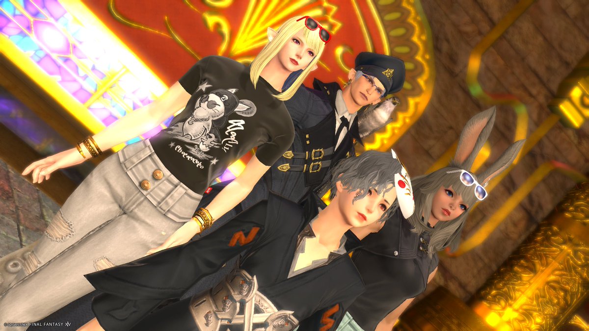 FCメンとゴールドソーサーで集合写真🙌
#FF14SS ＃SecondLife_valefor