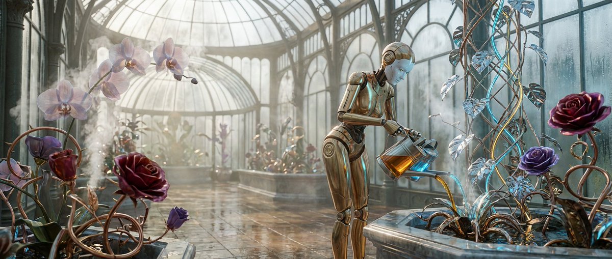 PromptSin's tweet image. Planting some future blooms—robots with green thumbs? 🌹🤖 Dive into the botanical revolution!
 #SmartGarden