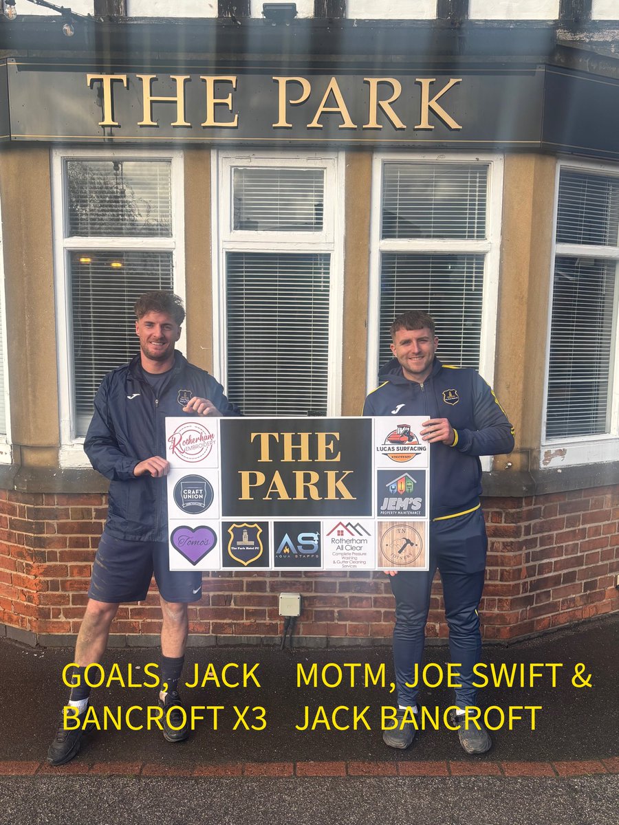 Park 3-0 Sportsman 

The lads remain unbeaten so far this season, a dominant display. The boys put the work in and drifted through the gears. And yes ANOTHER ONE. Hatrick again for our Bancroft😍 

UP THE PARK HOTEL💙