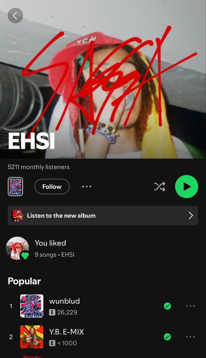 EHSIDaArtist's tweet image. thank u for 5k monthly listeners
