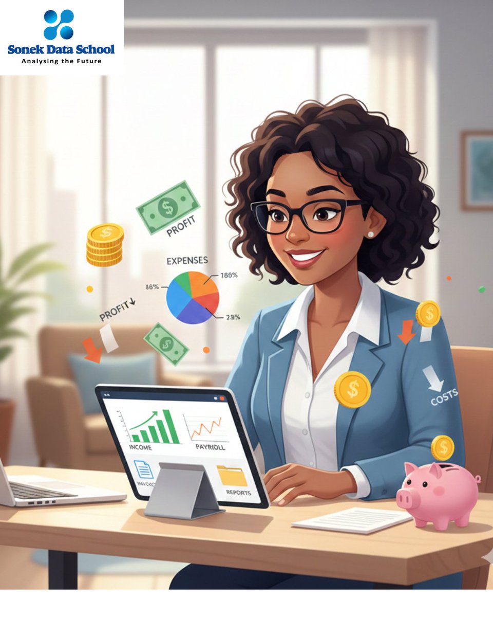 sonekdataschool's tweet image. QuickBooks makes it easy for businesses to manage their finances in one place. It helps with tracking income and expenses, generating invoices, managing payroll, and preparing financial reports. This reduces errors and saves time.
Visit sonekdataschool.com to learn more