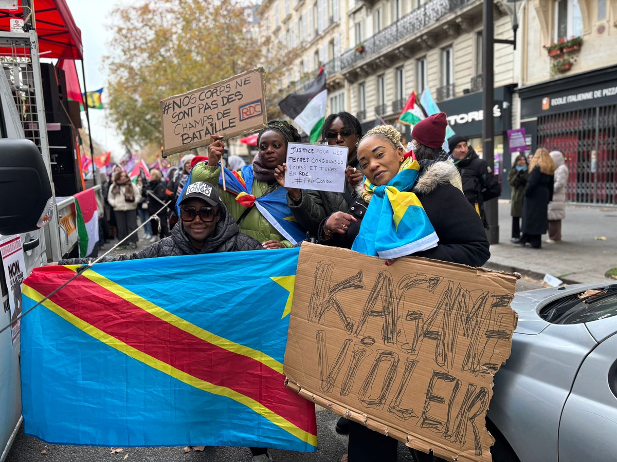 Genocost's tweet image. Le corps d’une femme n’est pas un champ de bataille.
En France comme en RDCongo, les violences sexuelles sont une atteinte grave à la dignité humaine.
Le 22/11, à l’appel de #NousToutes, nous nous sommes unis pour honorer les victimes, dénoncer l’impunité et le #GenoCost