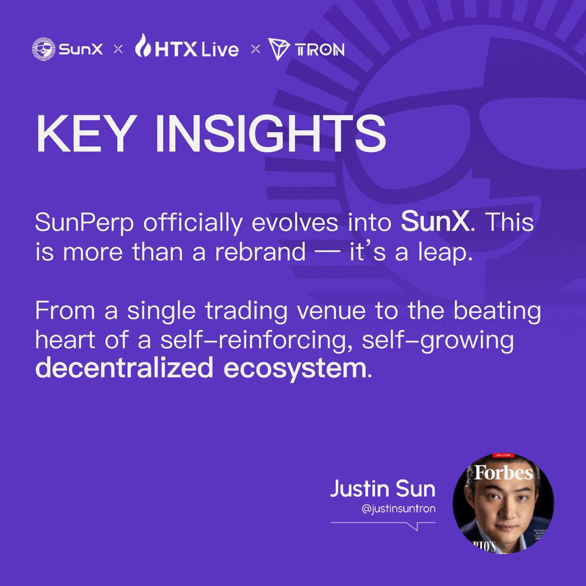 Preetiboi_Ray's tweet image. 𝗙𝗿𝗼𝗺 𝗣𝗿𝗼𝗱𝘂𝗰𝘁 → 𝗘𝗰𝗼𝘀𝘆𝘀𝘁𝗲𝗺: 𝗪𝗵𝘆 𝗦𝘂𝗻𝗫 𝗠𝗮𝘁𝘁𝗲𝗿𝘀

Real-time golden quotes from the SunPerp → SunX brand-upgrade conference show this is positioned as a systemic shift — not a rebrand. Thread 👇
@justinsuntron #TRONEcoStar