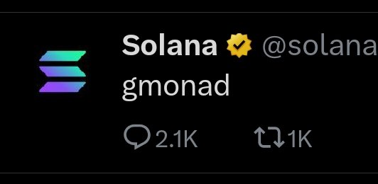 Why is Solana bullposting Monad, a competitor EVM chain

Sol is cooked...