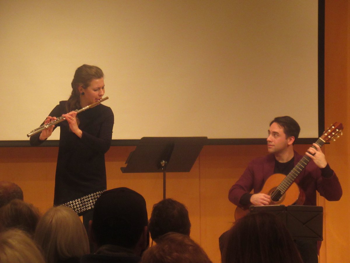QOTDCT's tweet image. #RecentlyInCT / #RecentConcertsInCT:
Duo Alterity @WiltonLibrary, 11/16/2025,
featuring Allison Hughes on flute and husband Joseph Van Doran on guitar