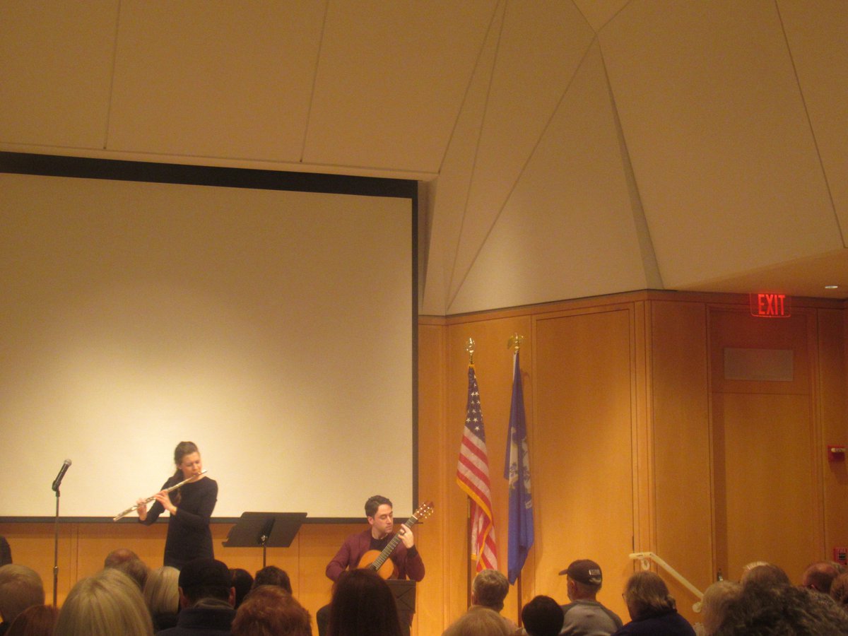 QOTDCT's tweet image. #RecentlyInCT / #RecentConcertsInCT:
Duo Alterity @WiltonLibrary, 11/16/2025,
featuring Allison Hughes on flute and husband Joseph Van Doran on guitar