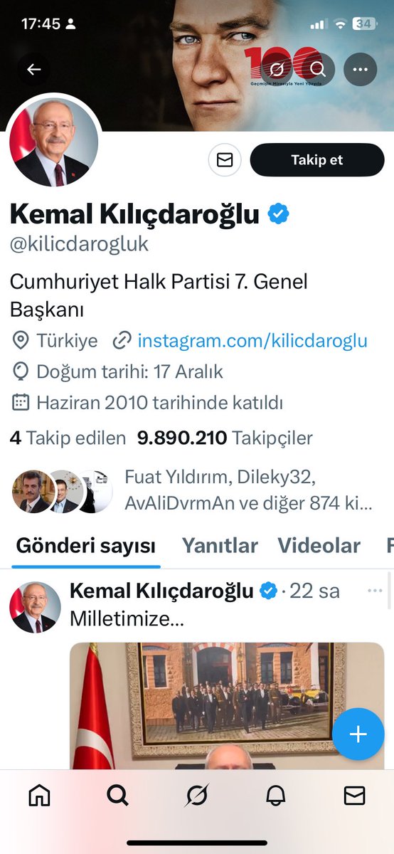 Hala 10 milyona yakın takipçisi var. Bakalım nasıl bir gelişme olacak.