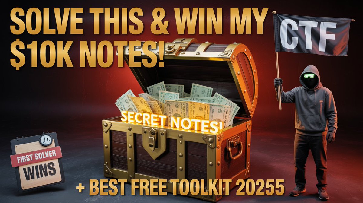 Haxshadow7's tweet image. “Solve this CTF &amp;amp; get my Bug Bounty notes! 👀💰
Don’t miss this lifetime chance 😭🔥
👇 Watch the video”
youtu.be/MpIq1TLDtec
#CTF #BugBounty #CyberSecurity #EthicalHacking #ctfchallenge