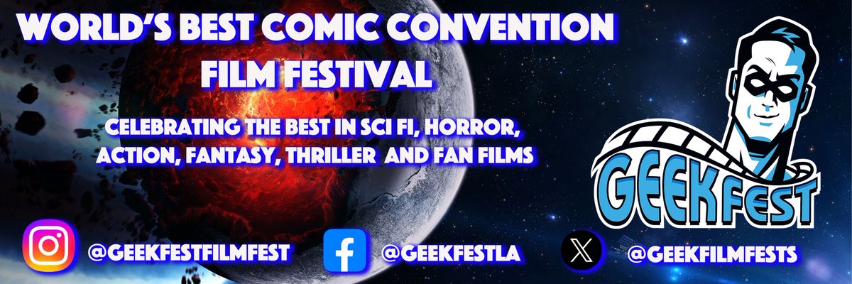 GeekFilmFests's tweet image. @GeekFilmFests Year 13 Coming to a convention near you in 2026!
Be sure to follow us on instagram too! instagram.com/geekfestfilmfe…
#GeekFest #ComicCon #FilmFestival