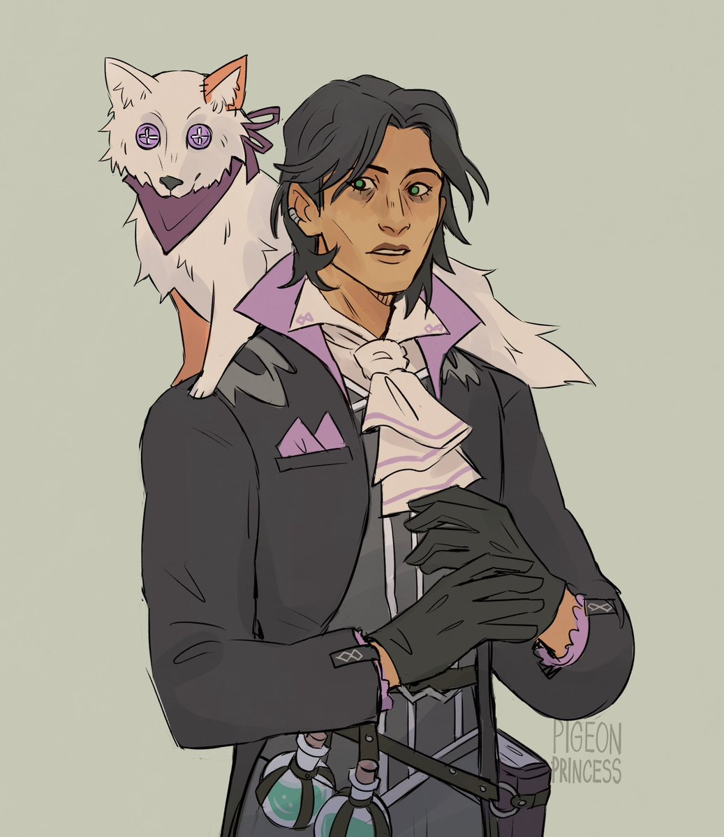 Occtis Tachonis + Pincushion🫀🪡 My favourite necromancer. He's had one hell of a week so far, huh?#CriticalRole #CriticalRoleArt