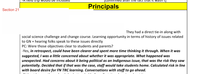 One principal knew that the Grassy Narrows River Run had the potential to go sideways - veering off into other issues such as the Middle East conflicts.

The principal decided to take a "calculated risk".