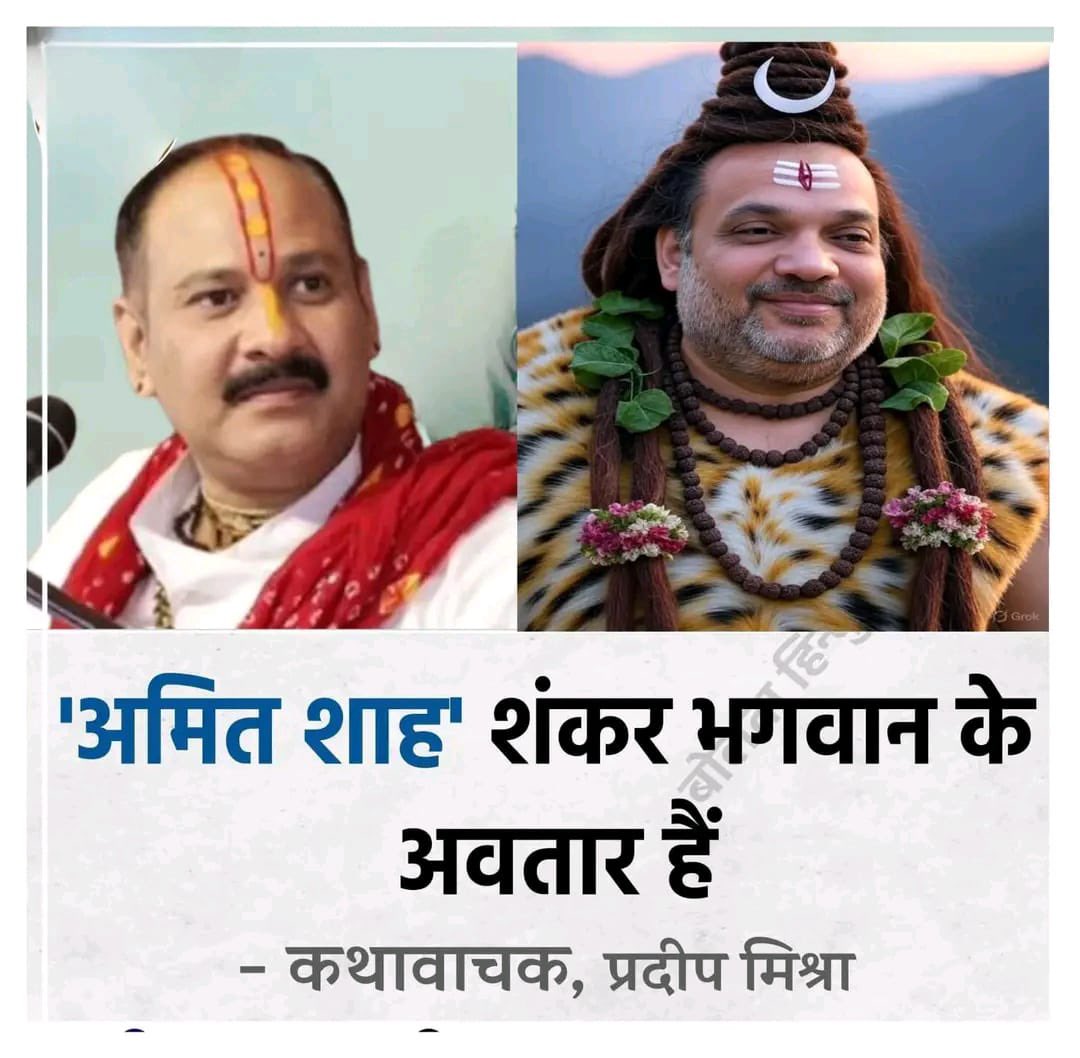 NewsZD's tweet image. अमित शाह शंकर भगवान के अवतार हैं 

-कथावाचक प्रदीप मिश्रा