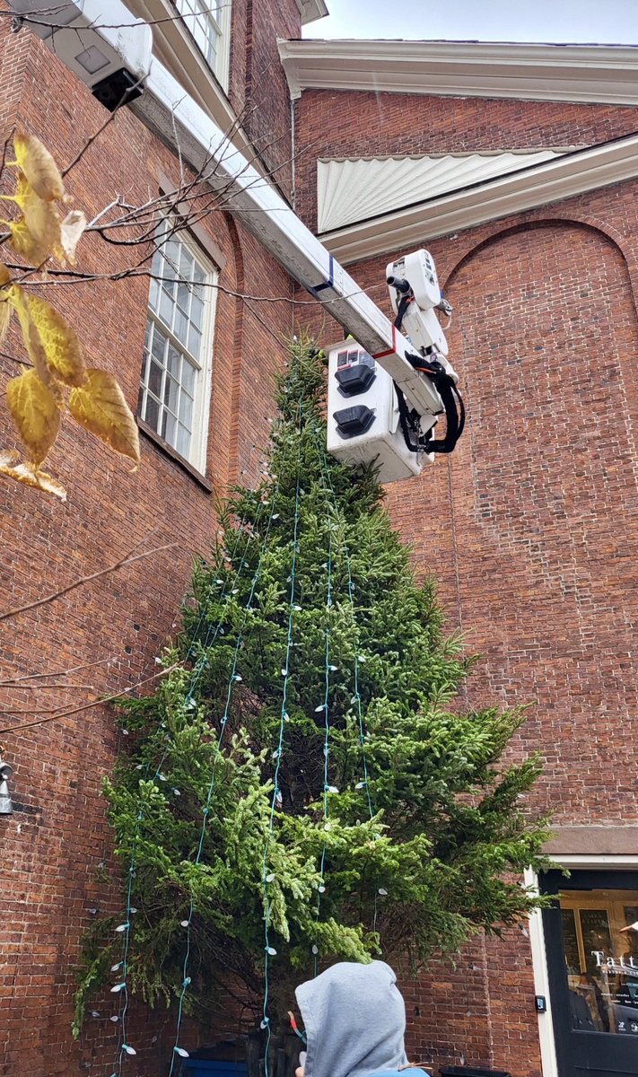 BostonPWD's tweet photo. Prior to the citywide holiday lightings, our Street Lighting Division was decorating wreaths &amp; trees in #BeaconHill, #EastBoston, #WestRoxbury &amp; the #NorthEnd. 🌲🌲🌲 https://t.co/cTyBrp0Sm1