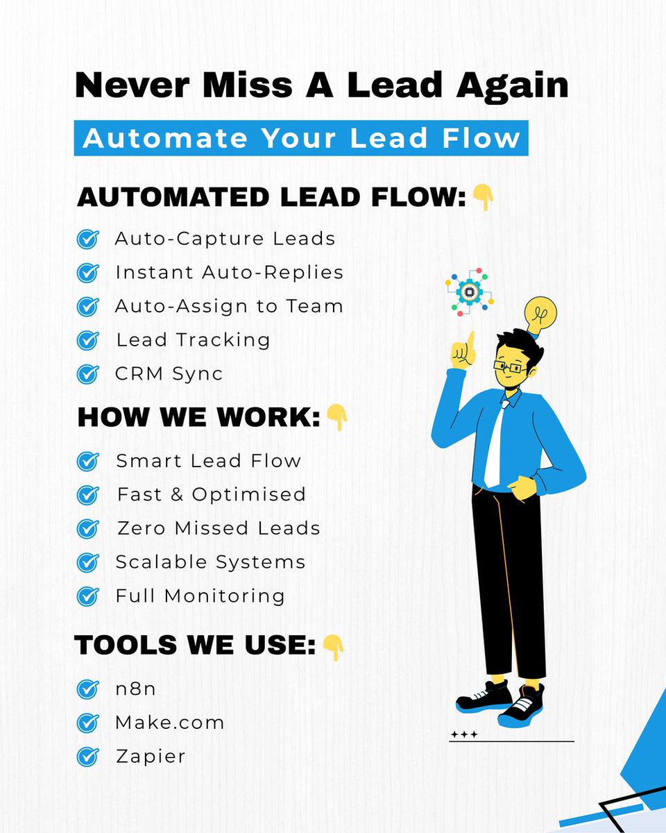 zeenbar_com's tweet image. “Leads die when workflows lag. Automate your lead flow and protect every opportunity—fast replies, clean tracking, zero missed leads.”
#AutomateEverything #LeadOps