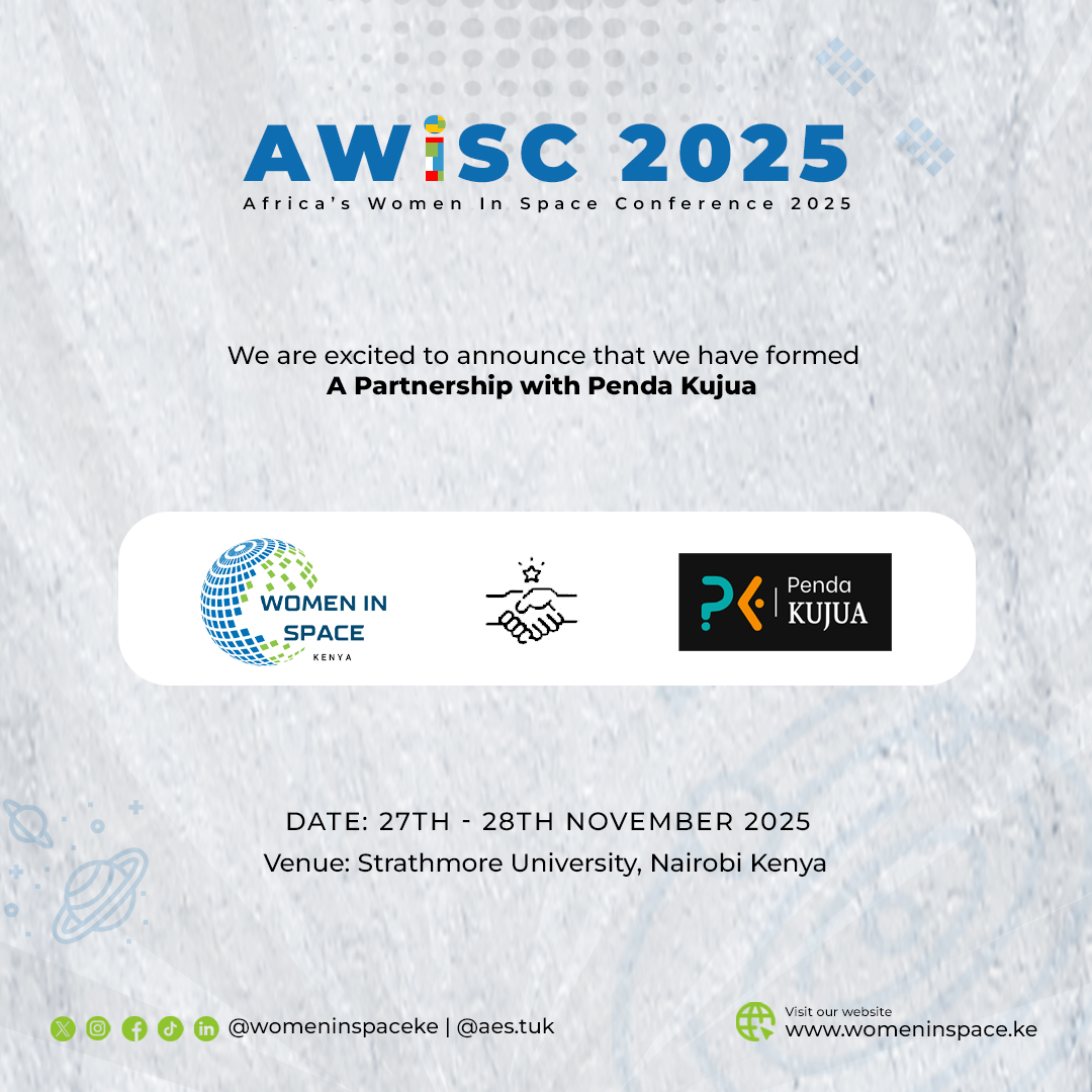 womeninspaceke's tweet photo. 🤝 NEW PARTNER ANNOUNCEMENT 🤝
Welcome @pendakujua  to #AWiSC2025! 🚀📚
Making knowledge accessible for African innovation!
Space innovation starts with LEARNING! 💡
ONLY 4 DAYS - LIMITED BOOTHS! 🎪
Info: +254 708 508 640 https://t.co/T3YBzyqXTs https://t.co/stwWqBdr7z