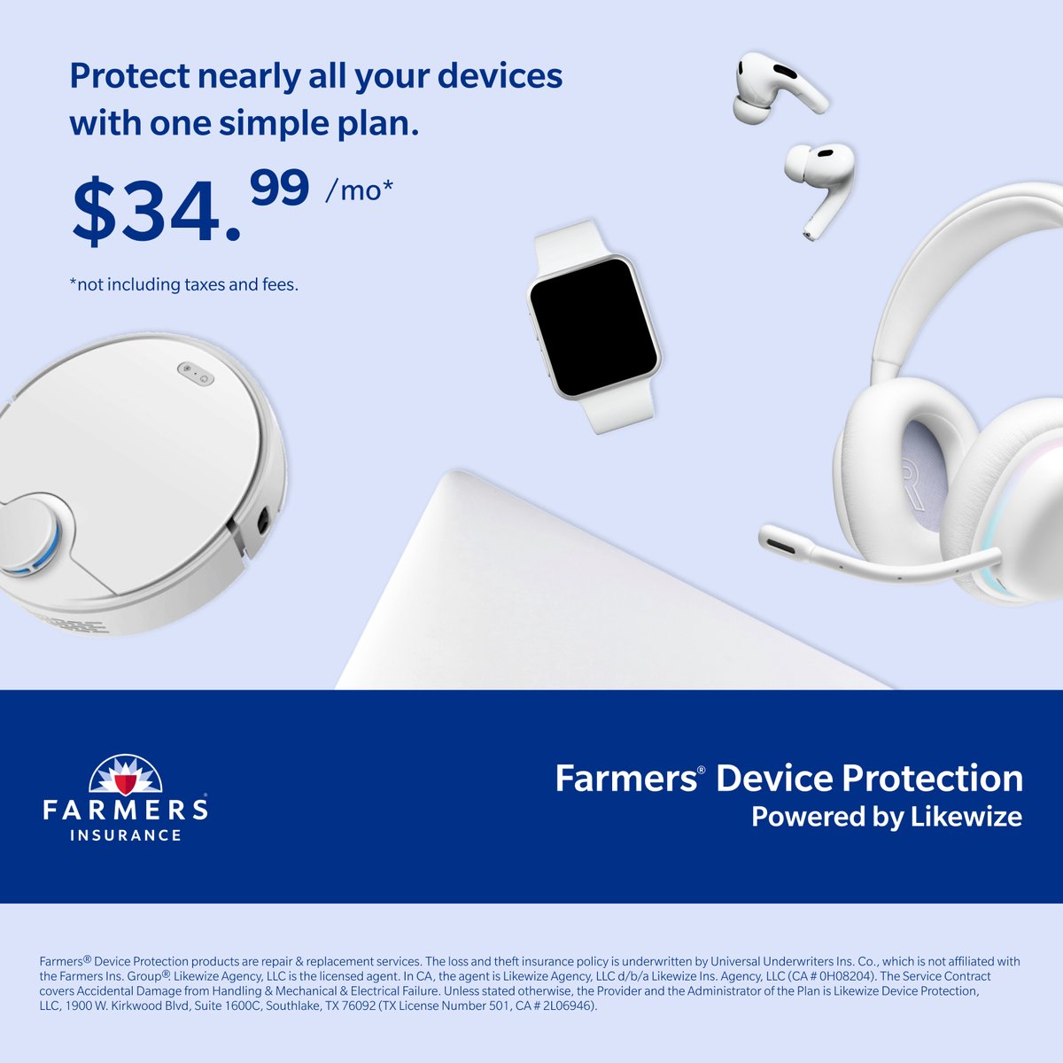 Elopezinsurance's tweet photo. Cracked phone? Dead laptop? Smart home acting dumb?
Farmers + Likewize now protect ALL your devices — one simple plan.

DM me for details. 📲💥

#FarmersInsurance #DeviceProtection #TechCoverage #RockvilleMD #RealCoverageRealPeopleRealLocal https://t.co/D0GOEfOKI7