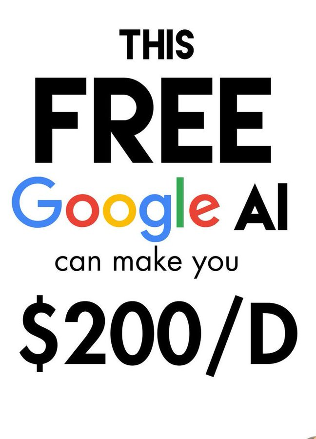 NabilMinhaz's tweet image. You can make $2,000 a month online.

If you've have:
1. Internet
2. A laptop
3. Free time

I've prepared a simple guide that can walk you through how you can use a NEW FREE Google AI to make serious money.

Want this guide?
Follow me
Like ❤️
Repost 🔁
Comment 'Free'
I will send…