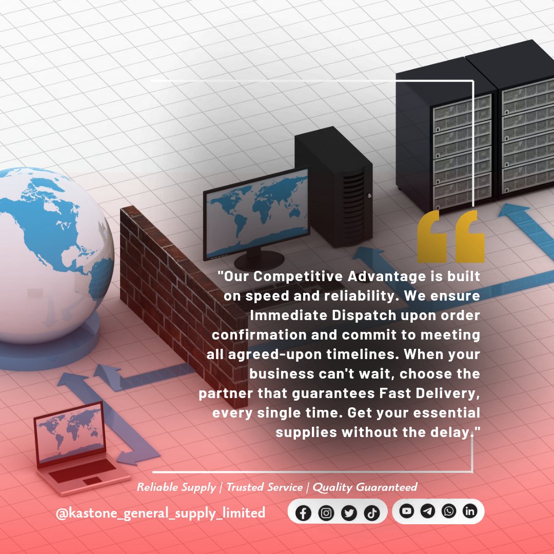 Kastonedigital's tweet image. Our Competitive Advantage is simple: speed and reliability. We ensure Immediate Dispatch and Fast Delivery, built on a foundation of Trust and Integrity. Choose the partener: #FastDelivery #ImmediateDispatch #TrustedPartner #SourcingExcellence #KastoneGeneralSupply