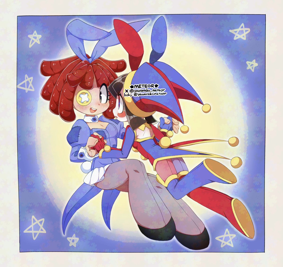 yawaraka_meteor's tweet image. 🐇🌕🌟
Thank you for waiting so long, this is for September!
The season when the full moon is beautiful, and rabbits are always associated with the moon 🐇 And I... absolutely love drawing ragapom  in bunny girl outfits lol
#monthlyragapom #ragapom #buttonblossom #jesterdoll