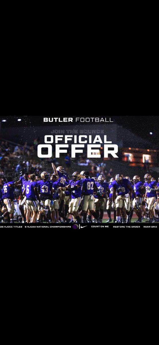 Very Blessed to say I have Received My First Offer From <a href="/ButlerGrizzlyFB/">BUCO Football</a> <a href="/CatchitPat/">Coach P.Hall</a> <a href="/_CoachSkipper_/">Johnkil Skipper M.S.</a> <a href="/_CoachSkipper_/">Johnkil Skipper M.S.</a> <a href="/mgoode20/">Mac Goode</a> <a href="/CoachPappalardo/">Joe Pappalardo</a> <a href="/Coach_Brace/">Nick Brace</a> <a href="/CoachLeppke/">Mitch Leppke</a>  <a href="/Tos93/">Coach Santos Carrillo</a>