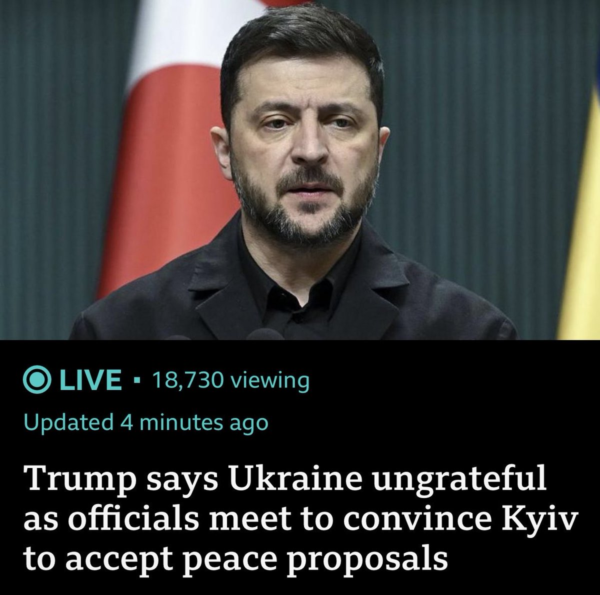 Trump is back with this nonsense, since Ukraine is not caving to his Thanksgiving Day ultimatum.