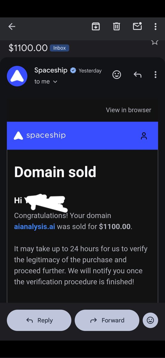 silver28767's tweet image. Aianalysis.ai  sold for 1100$ via #spaceship
Hold time 3 months