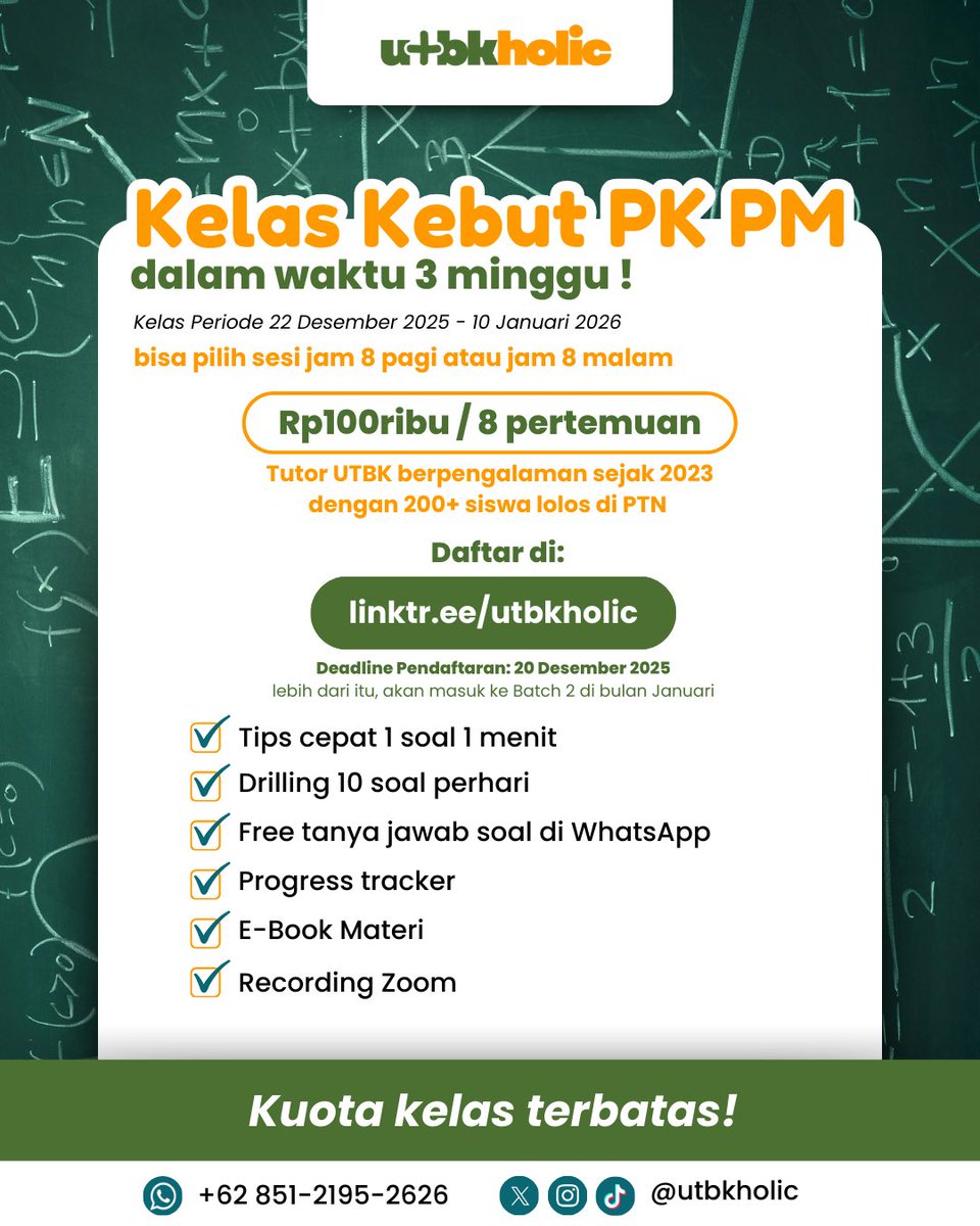 OPEN KELAS UTBK Tips 1 soal 1 menit tweet media