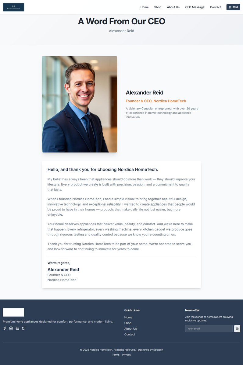theebukaassist's tweet image. Just wrapped up a clean, modern home appliances website for a Canadian brand, and this one is smooth, elegant, and built to convert.
I love when a design speaks luxury without saying too much.

Your feedback is really apprecaited

#WebDesign #UIUX #DesignBuildsTrust