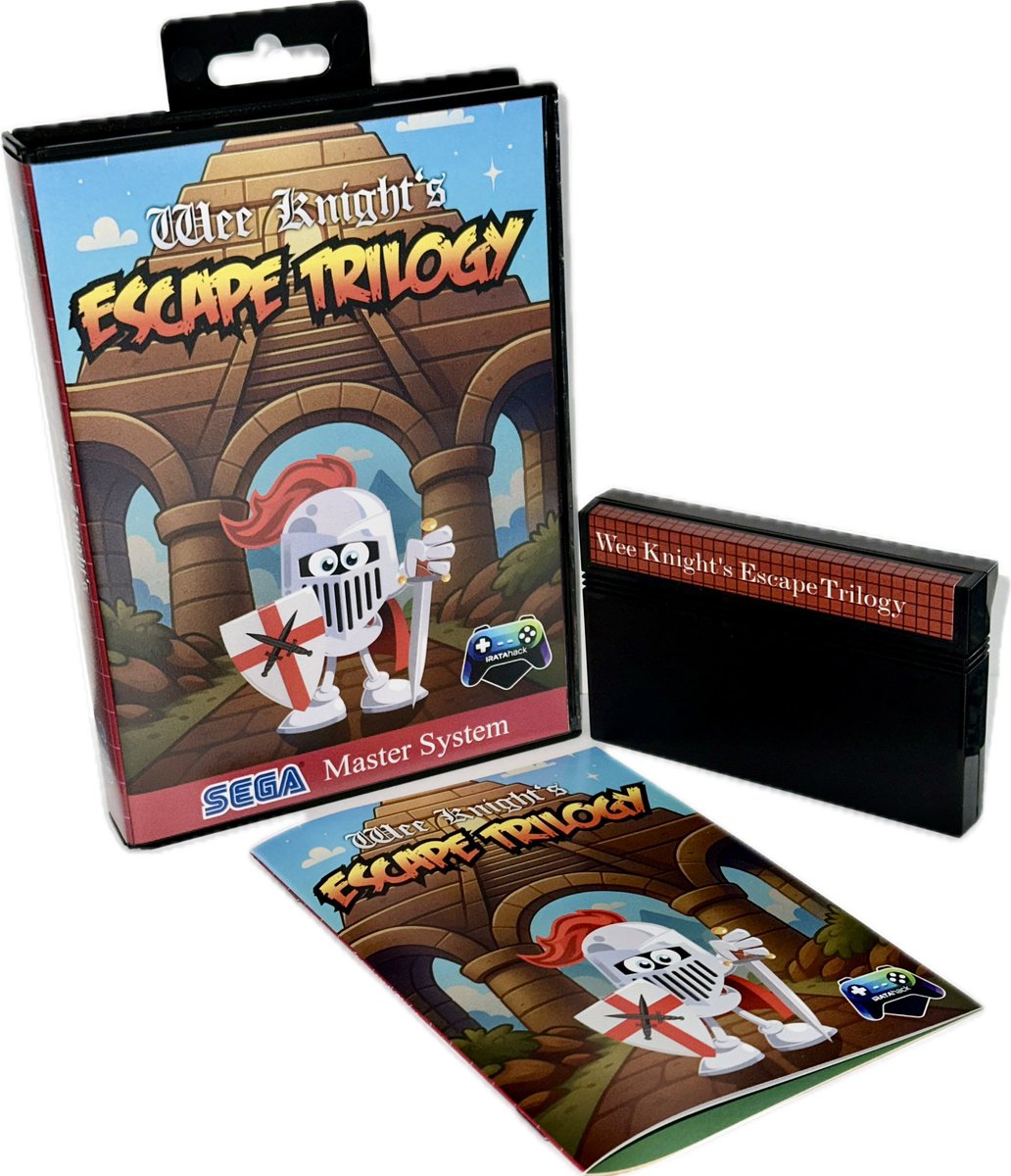 All pending orders of Wee Knight’s Escape Trilogy have been shipped. Only a few copies left IrataHack.com
#MasterSystem #RetroGaming #HomeBrew
