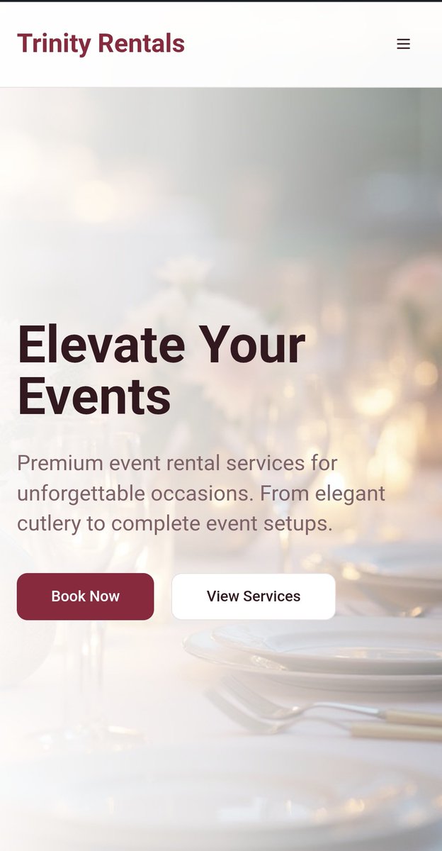 AkinrinlolaAy13's tweet image. This is the project i have for our build week 4 with my Team members.

This website is created for the purpose of 
Booking Trinity Rentals for your Events 

trinity-rentals-book.vercel.app

That&apos;s the link for anyone who cares to take a look at it.

@programmify @iamTonyCletus

#pip4