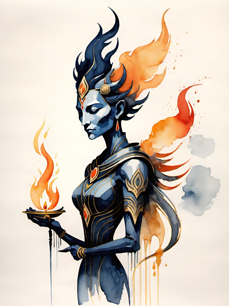 DachmanArt's tweet photo. Burning Divinity
#fantasyart #diety #elemental #fiery #flames #AI #aiart #watercolor #artdaily #EpicArt #mythologyinspired #mythical #darkfantasy https://t.co/XiLLiVdPat