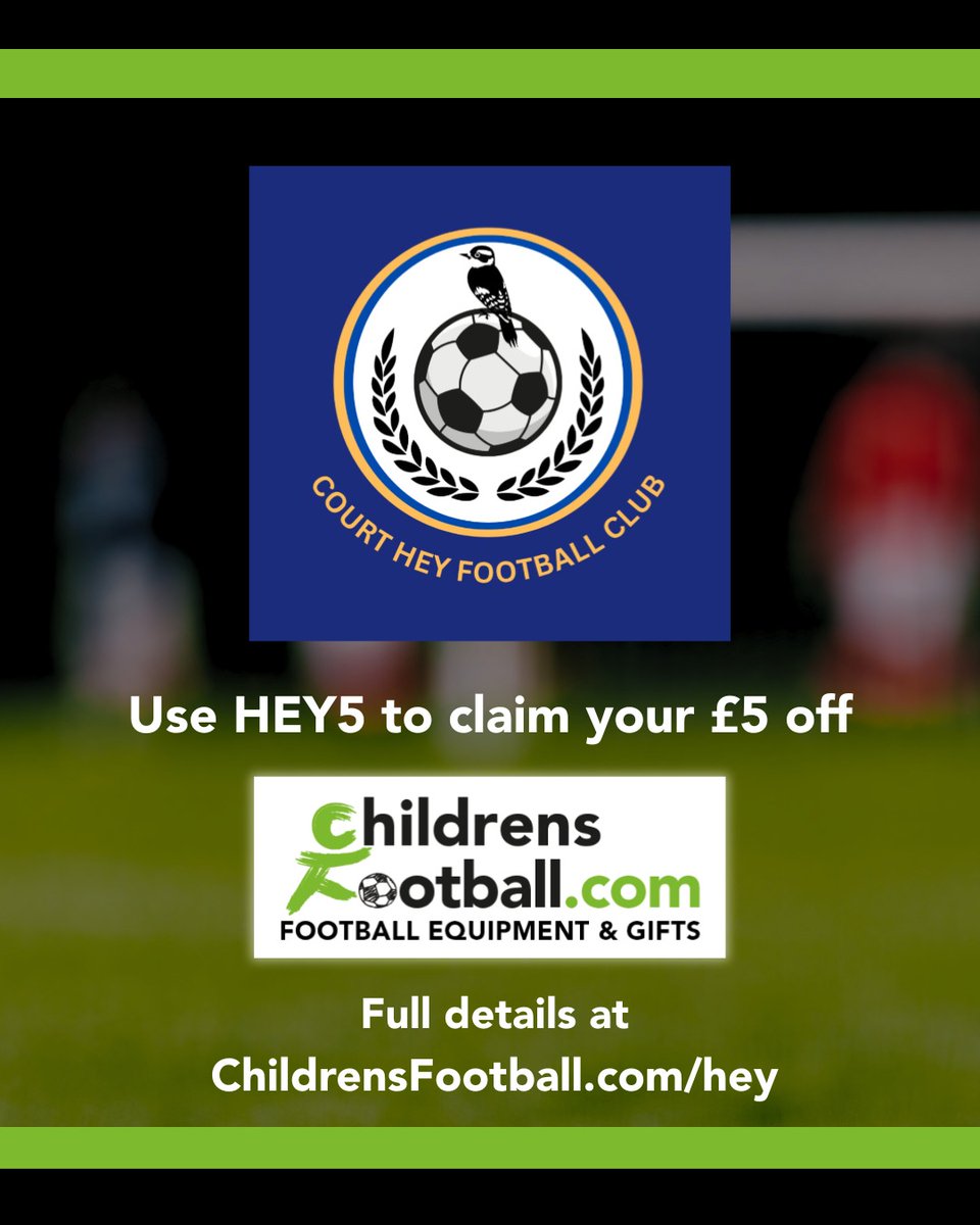CourtHeyFC's tweet image. Bag yourself a discount and help the club acquire some new equipment thanks to our new partnership with @ChildrensFootie