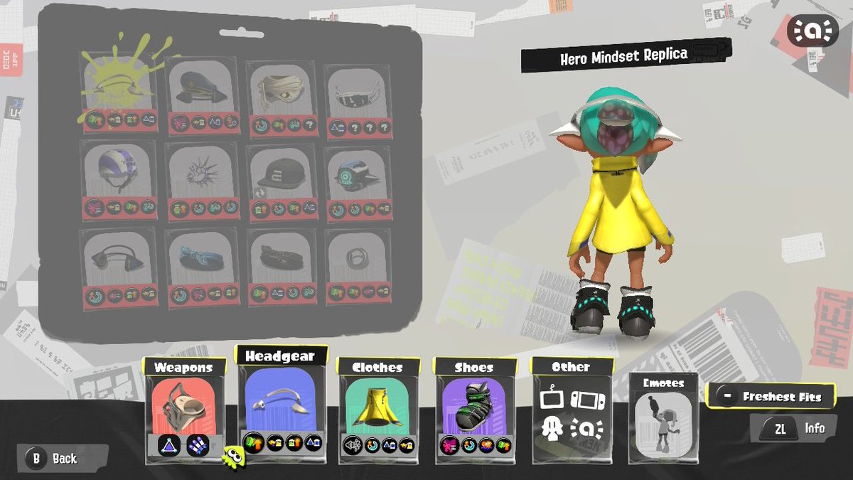 desertmechanic's tweet image. An extra #fourfriday fact for y'all!

Back when Splatoon 3 first launched, my Four's hairstyle was this! A callback to how her hairstyle was the combover during Splatoon 2's events.