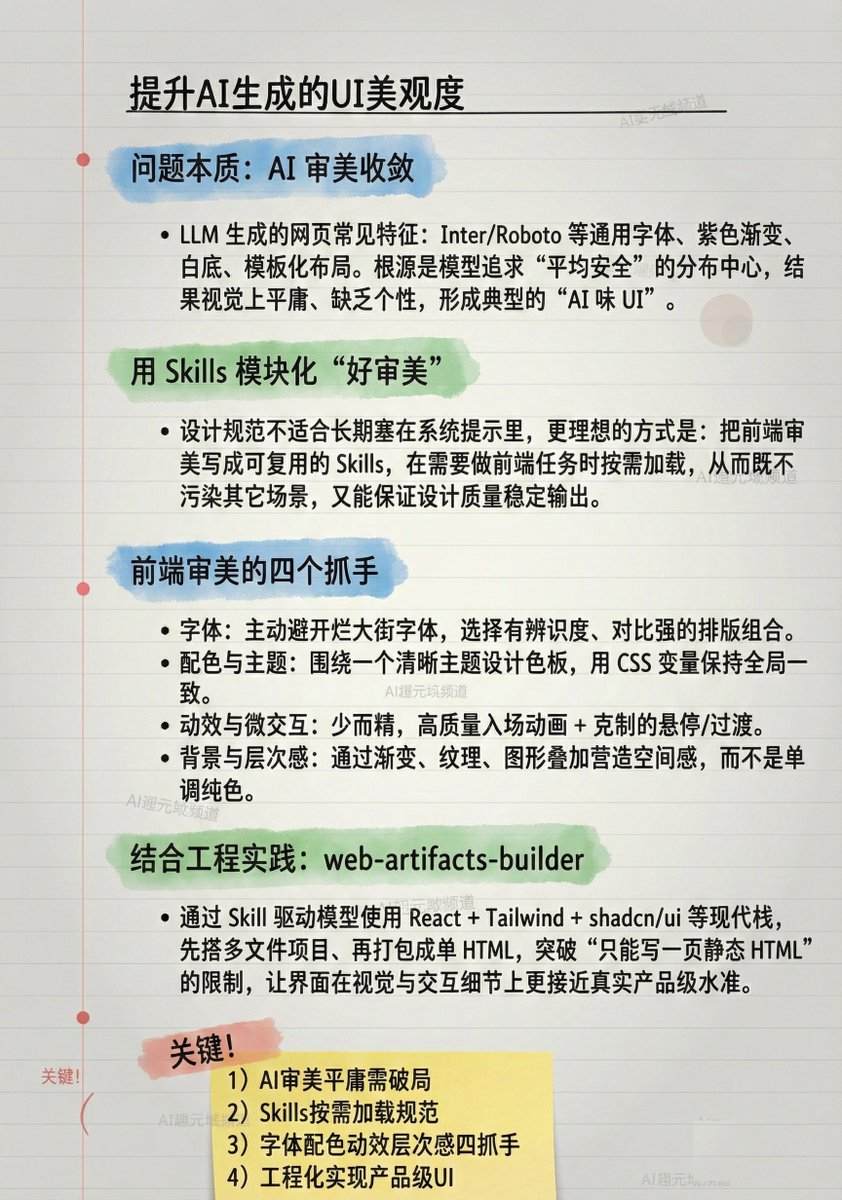 AISuperDomain's tweet image. 🚀如何提升AI生成的UI的美观度？
平时使用Claude Code生成的UI基本风格都一样，而且Claude喜欢用紫色，真的是一眼AI，毫无新意。
可以通过下面的方式提升UI的美观度。
#Claude #claudecode