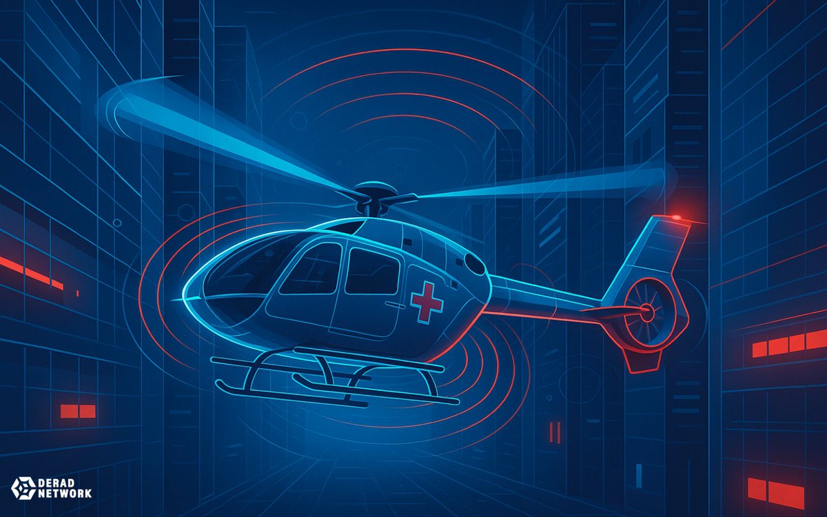 deradnet's tweet image. HEMS (Helicopter Emergency Medical Services) refers to air ambulance missions where helicopters transport critical patients, medical crews, or urgent supplies, often operating at low altitude in dense urban environments. 

These flights require rapid response, frequent hovering…