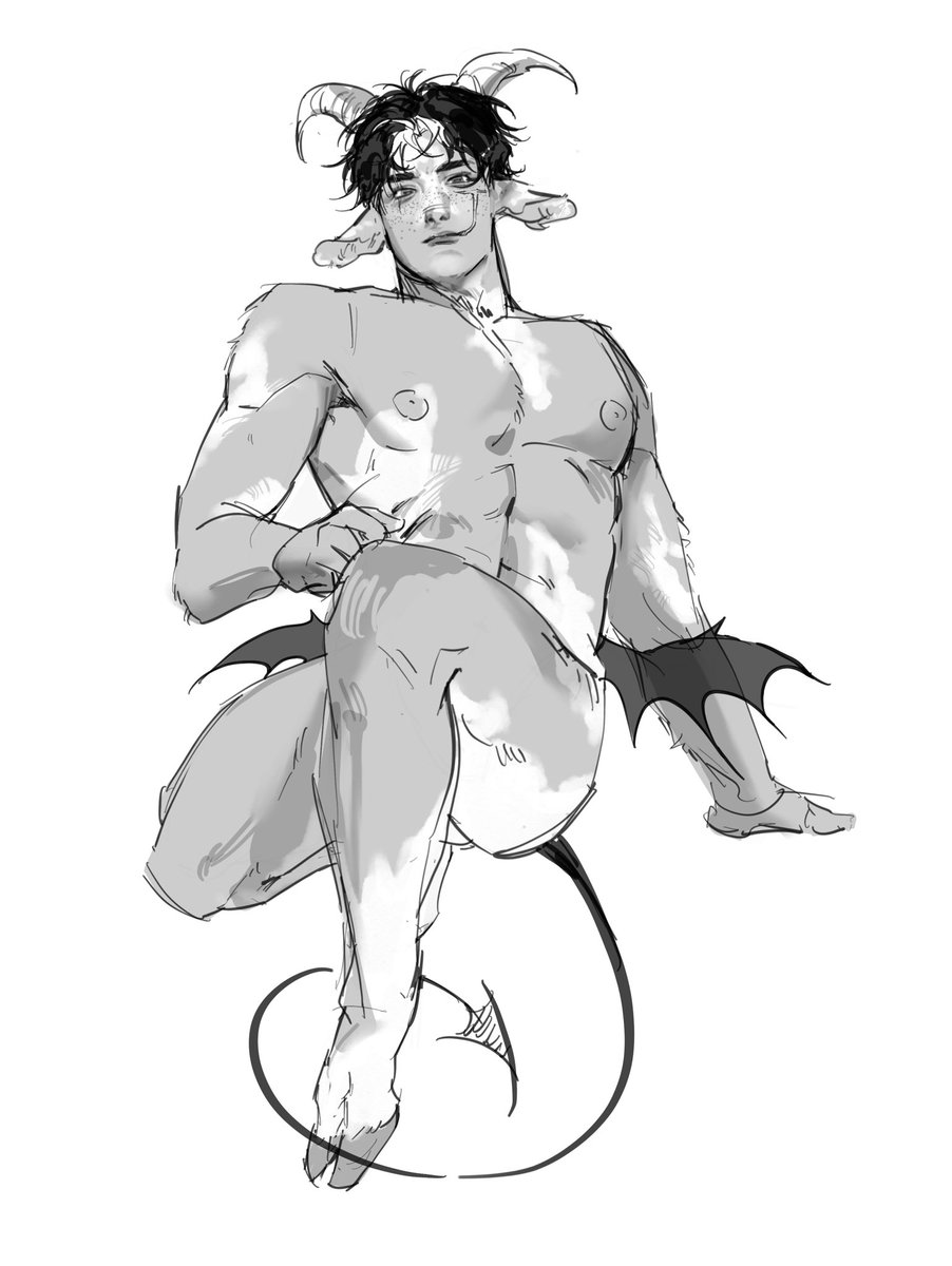 prompt was demon(⺣◡⺣)♡hes supposed to be a goat thing but i feel like the markings make him look like a cow lol #jasontodd