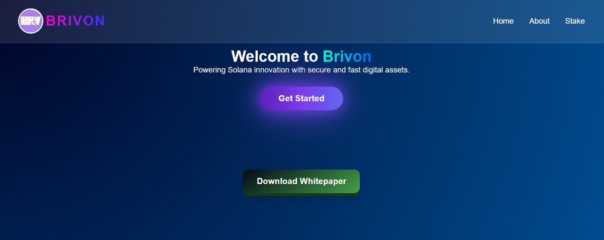 Codedhub_Studio's tweet image. Day 33 - @Brivonsol11 Hero Refresh  

Crafted a basic, minimalist hero section for Brivon, a Solana-powered digital asset platform.  Soft gradients, clean typography, and a vibrant 3D asset.

@Brivonsol11 Hero - Slide 3  

#solanadefi #UIUXDesign #SolanaAirdrop #SOL #solanadefi