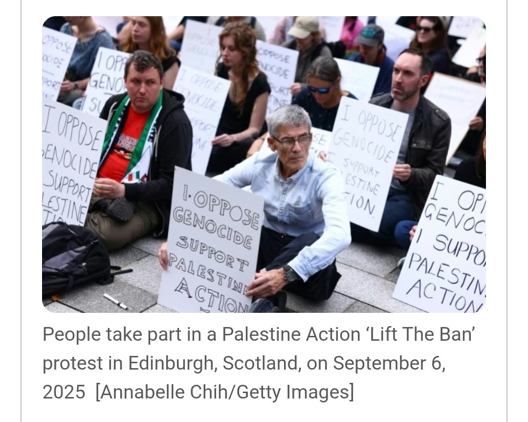 Police in Northern Ireland did not intervene at protests in support of Palestine Action, while dozens of arrests were made at a similar demonstration in London.
Dozens of activists displayed placards reading “I oppose genocide, I support Palestine Action” on Saturday.