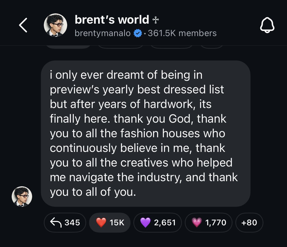 unusualfangrl's tweet image. another full-circle moment for brenty 🥹 from once dreaming of making the best dressed list to now being celebrated by top fashion and lifestyle publications, earning one best dressed award after another. 

every recognition is well deserved &amp;amp;  stands as a testament to why…