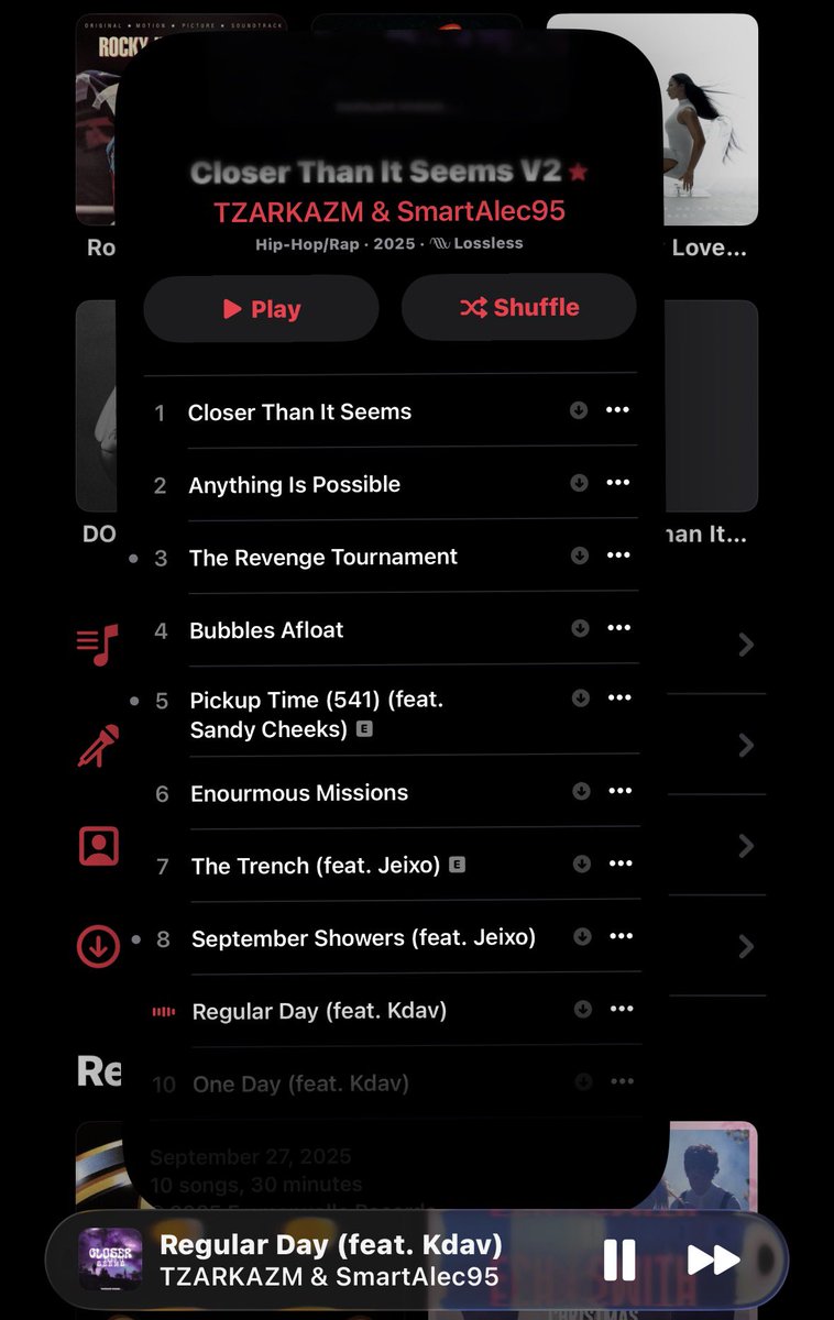 SmartAlec95_'s tweet image. And STILL 
Closer Than It Seems being played 🌧️ 
V2 on @AppleMusic !
