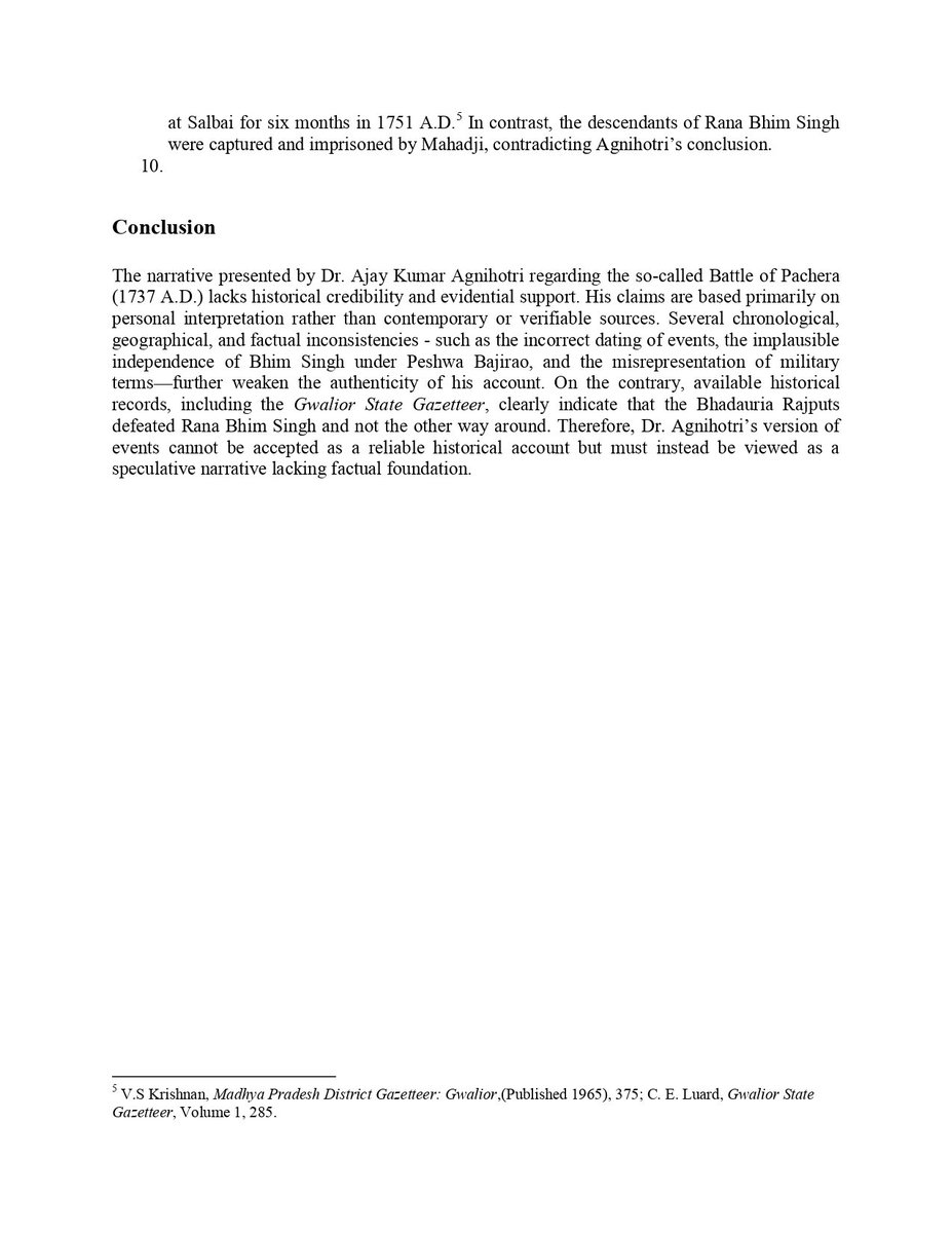 Dismantling the narrative of Dr. Ajay Kumar Agnihotri in his book “गोहद के जाटों का इतिहास” — The Battle of Pachaira (c. 1737). Promoted by websites like Jatland &amp; Jat Chiefs. 

Read the article by Jatland: jatland.com/home/Pachaira

Here's my Academic Analysis ⬇️: