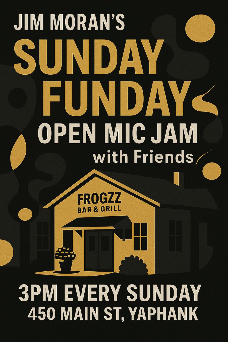 🎸 Sunday Funday Open Mic!
Today 3PM @ Frogzz, Yaphank 🤘🔥
Come jam. Come hang. Let’s make noise!

#SundayFunday #LiveMusic #OpenMic