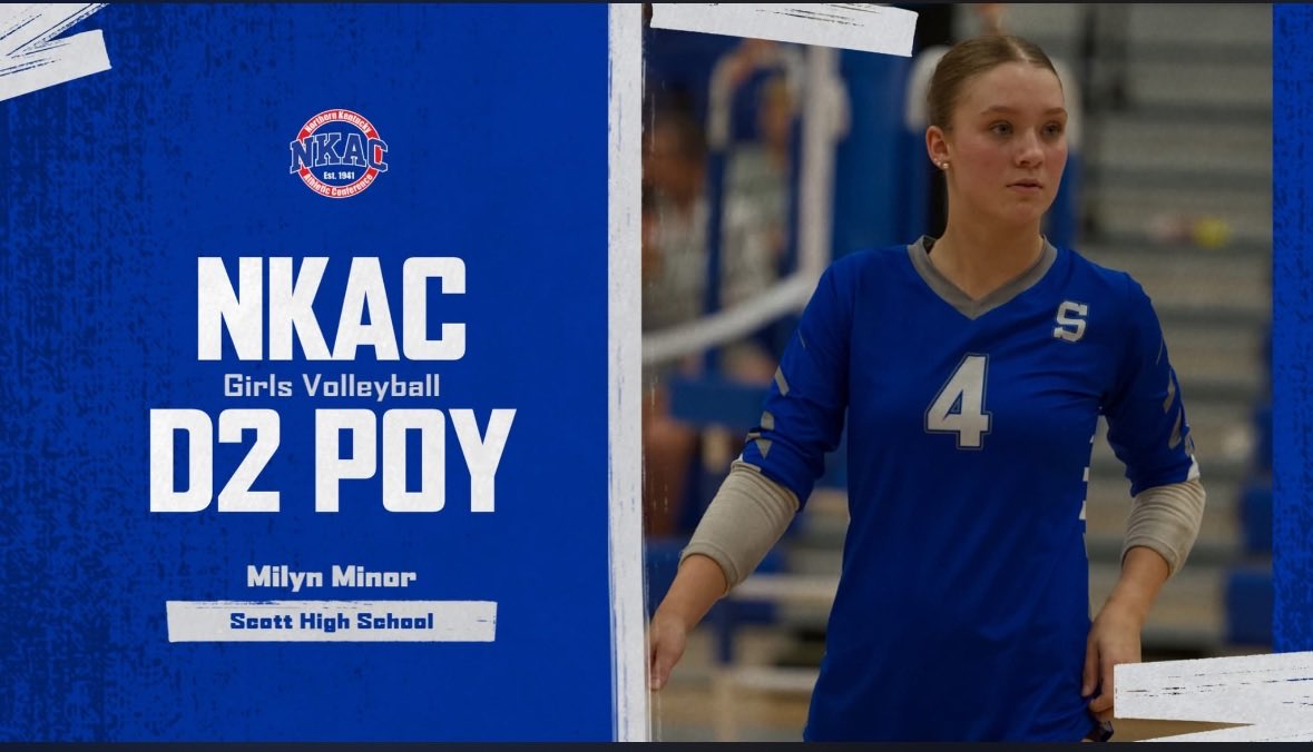 Congratulations Milyn on earning Player of the Year for the Northern Kentucky Athletic Conference!🏐🦅<a href="/shseagles/">Scott High Athletics</a> <a href="/shseaglesvball/">Scott Volleyball</a> <a href="/ScottEagles/">Scott High School</a>