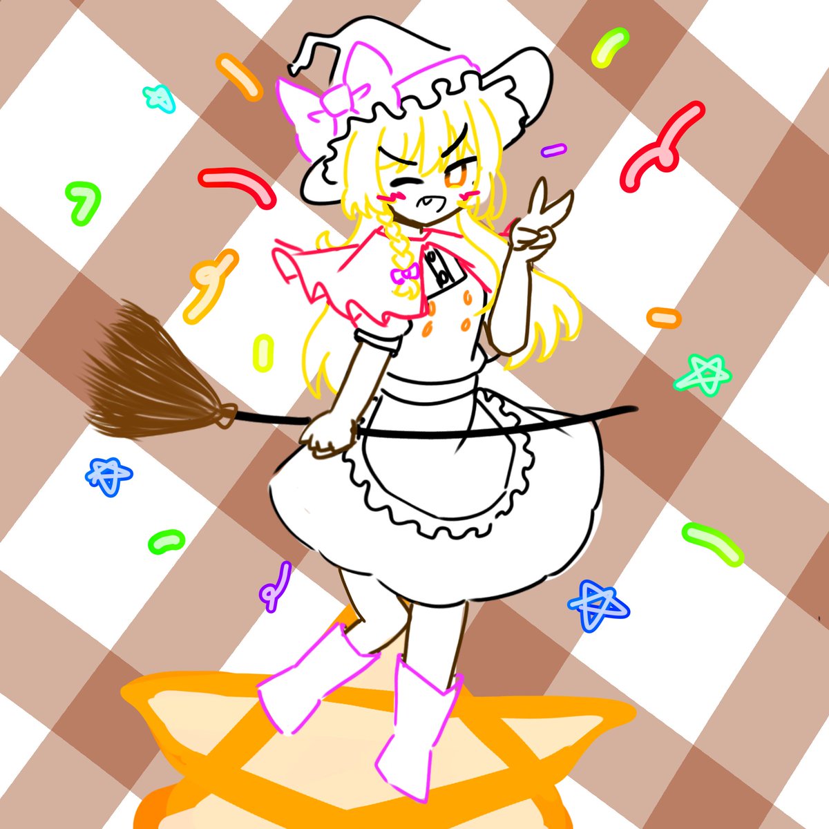 5Cheese1Cake9's tweet image. 毎日東方キャラチャレンジ二日目
#毎日絵一枚上げる 
#東方Projectᅠᅠᅠᅠ 
#霧雨魔理沙