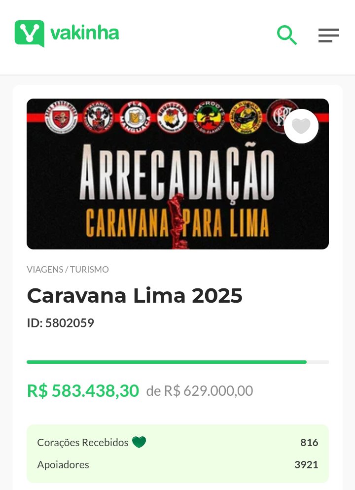 miranha1895's tweet image. Falta menos de R$47 mil pra fechar a Vakinha

Doem qualquer quantia pela chave PIX:
5802059@vakinha.com.br