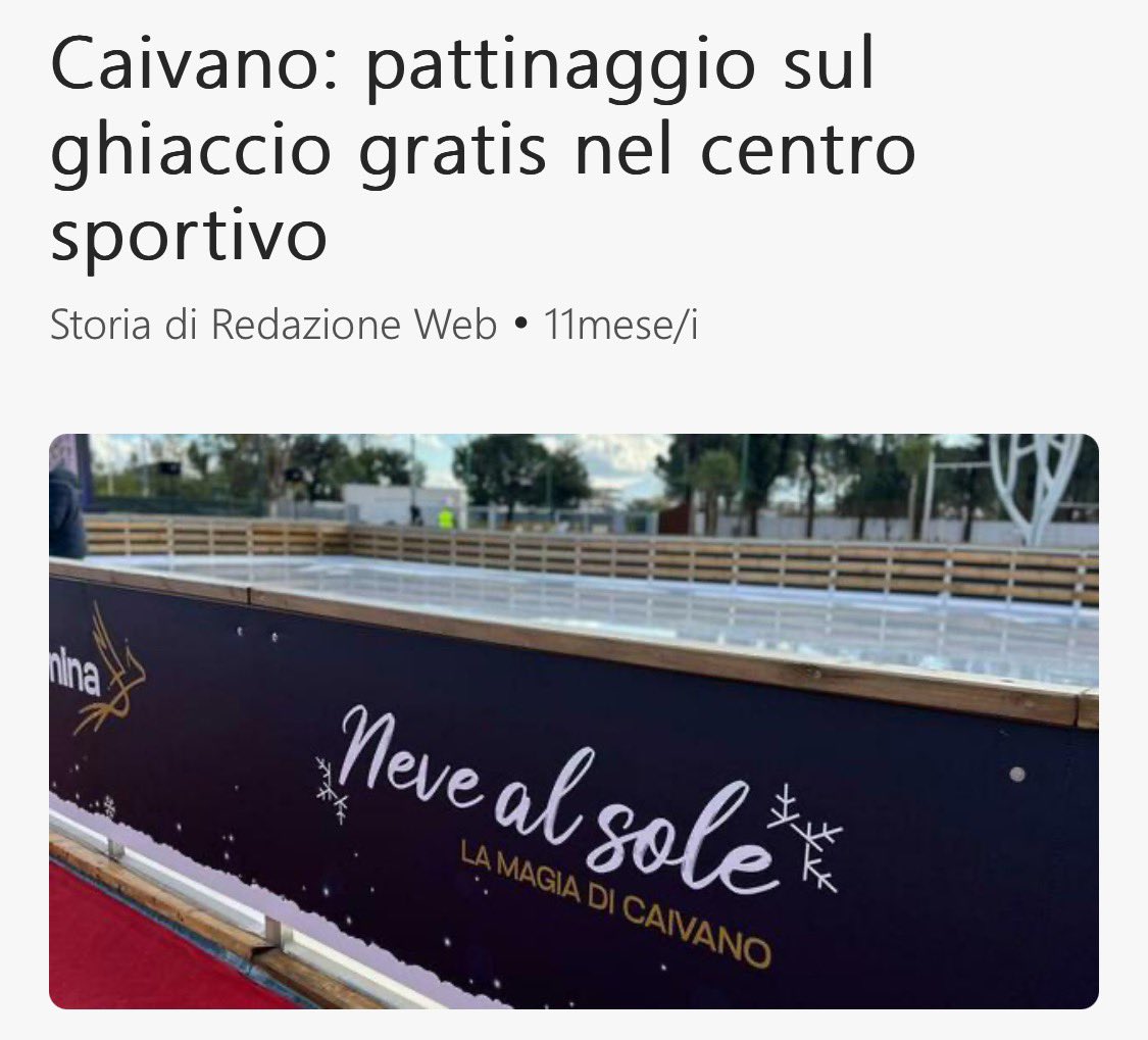 Frances99687883's tweet photo. Lo scorso Natale,#DanieleQuinzi ha avuto in gestione da #SporteSalute,senza gara,la pista di pattinaggio di #Caivano da 90mila €.Quinzi è stato socio di #AnnaParatore,madre delle Meloni,e #MilkaDiNunzio nella gestione di un lounge bar all’Eur. Ora lui fa affari col governo e 1/2 https://t.co/qICLMEosbT