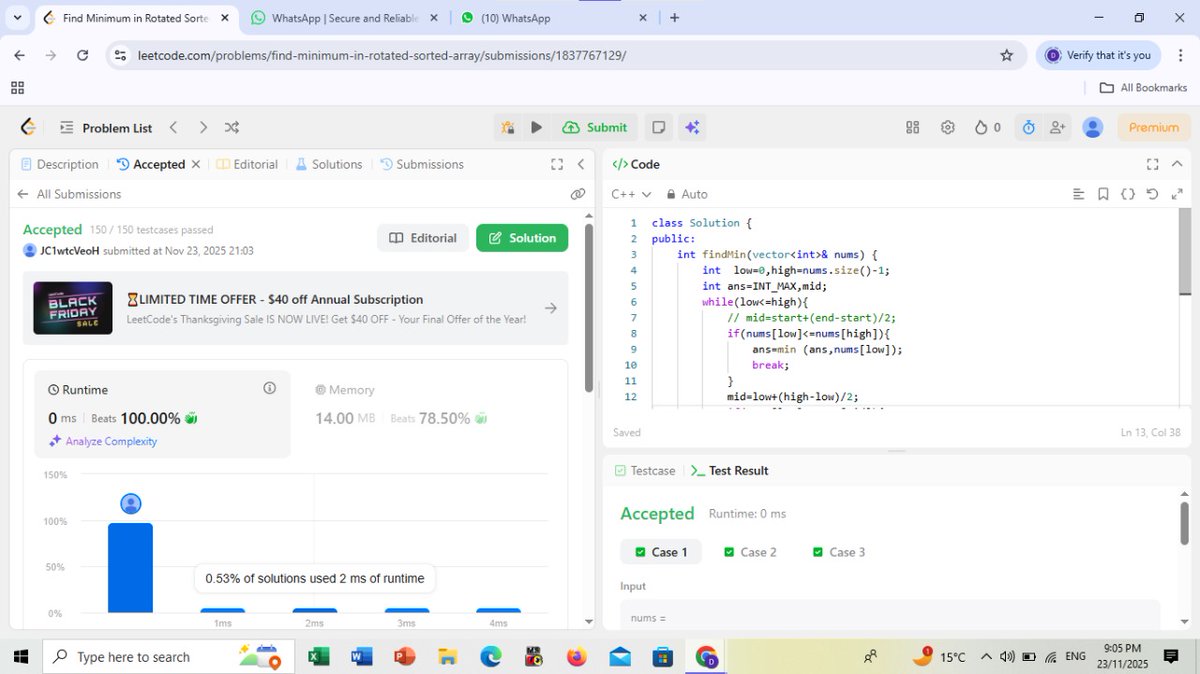 GargDevika32527's tweet image. #leetcodeprogress