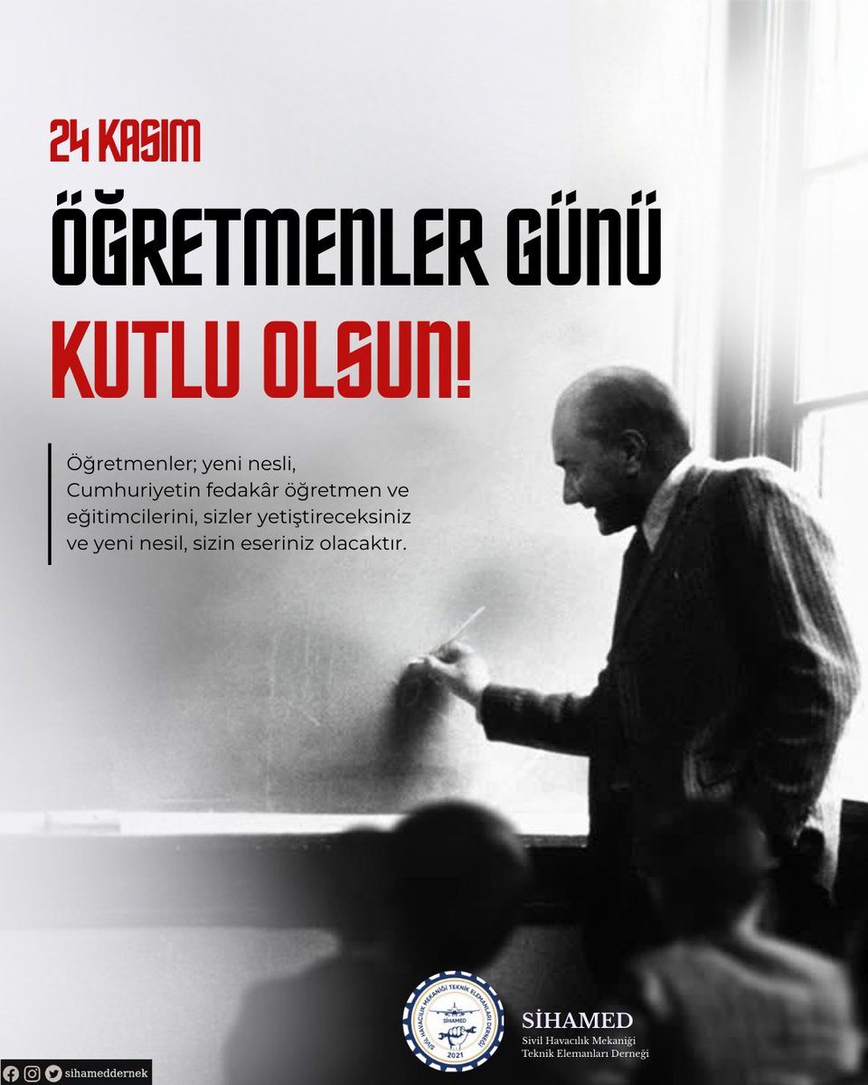 İlim ve irfan yolunun ışığı olan, ülkemizin geleceğinin imzalarını atan tüm değerli öğretmenlerimizin #24KasımÖğretmenlerGünü kutlu olsun.

#Sihamed