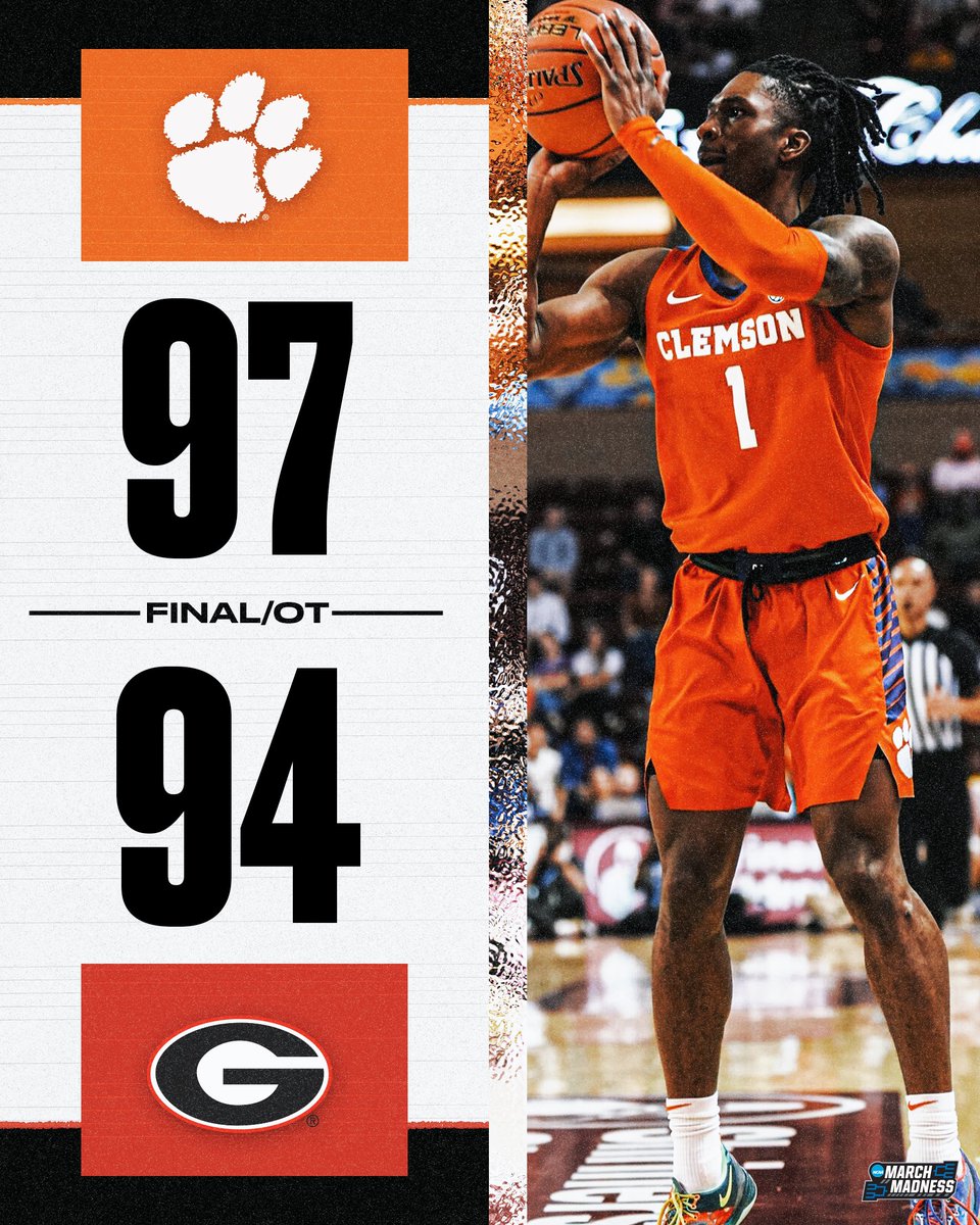 MarchMadnessMBB's tweet image. CLEMSON WINS THE CHARLESTON CLASSIC 🏆

The Tigers knock off Georgia in an overtime battle 🔥